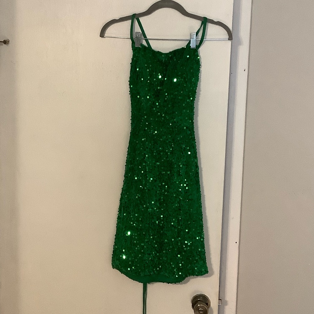 Holiday price Drop!!   Sparkling Green Sequin Mini Dress